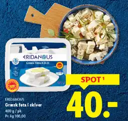 Lidl ERIDANOUS Græsk feta i skiver tilbud
