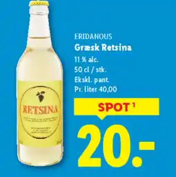 Lidl ERIDANOUS Græsk Retsina tilbud