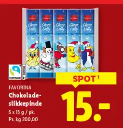 Lidl FAVORINA Chokolade- slikkepinde tilbud
