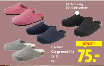 Lidl ESMARA® Clogs med filt tilbud