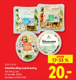 Lidl SELECT & GO Salatblanding med dressing tilbud
