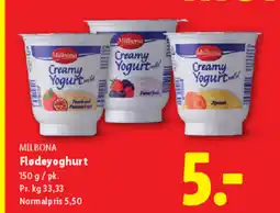 Lidl MILBONA Flødeyoghurt tilbud