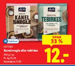 Lidl HATTING Kanelsnegle eller tebirkes tilbud