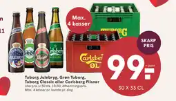 SPAR Tuborg Julebryg, Grøn Tuborg, Tuborg Classic eller Carlsberg Pilsner tilbud