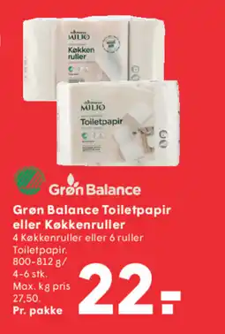 SPAR Grøn Balance Toiletpapir eller Køkkenruller tilbud