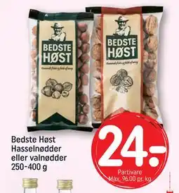 REMA 1000 Bedste Høst Hasselnødder eller valnødder 250-400 g, DKK 24 tilbud