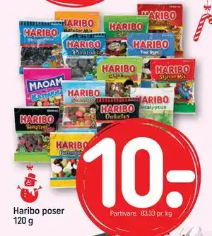 Haribo poser 120 g, DKK 10