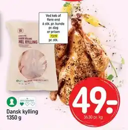 REMA 1000 Dansk kylling 1350 g, DKK 49 tilbud