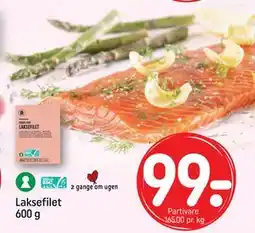 REMA 1000 Laksefilet 600 g, DKK 99 tilbud