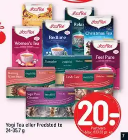 REMA 1000 Yogi Tea eller Fredsted te 24-35.7 g, DKK 20 tilbud