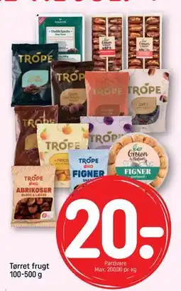 REMA 1000 Tørret frugt 100-500 g, DKK 20 tilbud