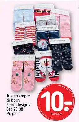 REMA 1000 Julestrømper til børn Flere designs Str. 23-38 Pr. par, DKK 10 tilbud