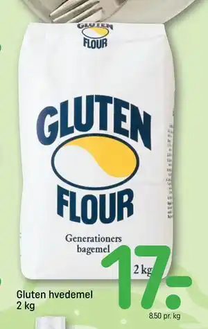 Gluten hvedemel 2 kg, DKK 17