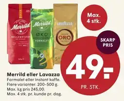 SPAR Merrild eller Lavazza, DKK 49 tilbud