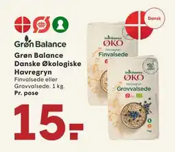 SPAR Grøn Balance Danske Økologiske Havregryn, DKK 15 tilbud