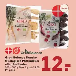 SPAR Grøn Balance Danske Økologiske Pastinakker eller Rødbeder, DKK 12 tilbud