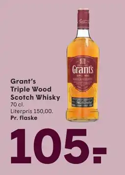 SPAR Grant’s Triple Wood Scotch Whisky, DKK 105 tilbud