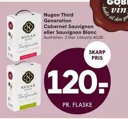 SPAR Nugan Third Generation Cabernet Sauvignon eller Sauvignon Blanc, DKK 120 tilbud