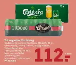 SPAR Tuborg eller Carlsberg, DKK 112 tilbud