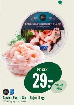 Min Købmand Gestus Ekstra Store Rejer i Lage, DKK 29 tilbud