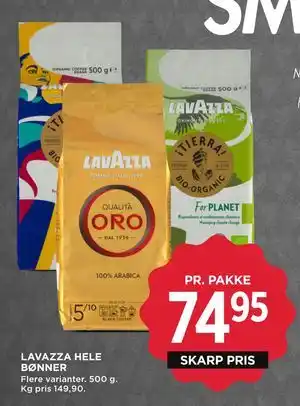 LAVAZZA HELE BØNNER, DKK 74.95
