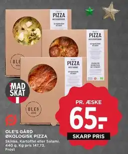 MENY OLE’S GÅRD ØKOLOGISK PIZZA, DKK 65 tilbud