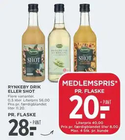 MENY RYNKEBY DRIK ELLER SHOT, DKK 28, Medlemspris tilbud