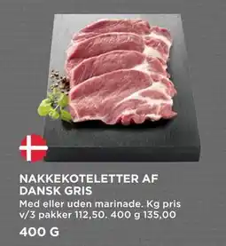 MENY NAKKEKOTELETTER AF DANSK GRIS, DKK 135 tilbud