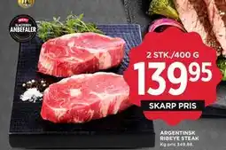 MENY ARGENTINSK RIBEYE STEAK, DKK 139.95 tilbud