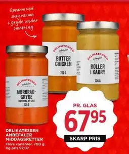 MENY DELIKATESSEN ANBEFALER MIDDAGSRETTER, DKK 67.95 tilbud