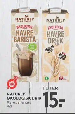 MENY NATURLI’ ØKOLOGISK DRIK, DKK 15 tilbud