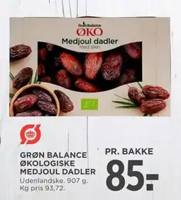 MENY GRØN BALANCE ØKOLOGISKE MEDJOUL DADLER, DKK 85 tilbud