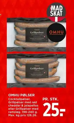 MENY OMHU PØLSER, DKK 25 tilbud