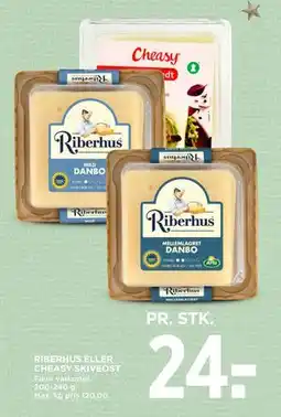 MENY RIBERHUS ELLER CHEASY SKIVEOST, DKK 24 tilbud