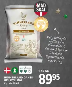 MENY HIMMERLAND DANSK HEL KYLLING, DKK 89.95 tilbud