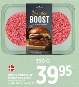 MENY BURGERBOOST AF DANSK OKSEKØD, DKK 39.95 tilbud