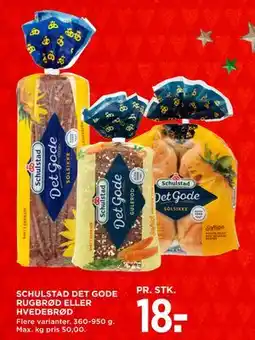 MENY SCHULSTAD DET GODE RUGBRØD ELLER HVEDEBRØD, DKK 18 tilbud