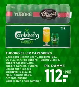 MENY TUBORG ELLER CARLSBERG, DKK 112 tilbud