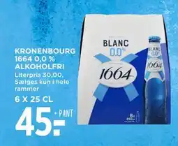 MENY KRONENBOURG 1664 0,0 % ALKOHOLFRI, DKK 45 tilbud