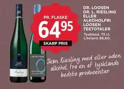MENY DR. LOOSEN DR. L. RIESLING ELLER ALKOHOLFRI LOOSEN TEETOTALER, DKK 64.95 tilbud
