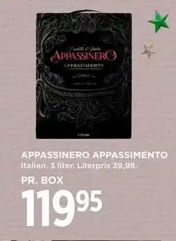 MENY APPASSINERO APPASSIMENTO, DKK 119.95 tilbud