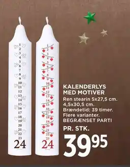 MENY KALENDERLYS MED MOTIVER, DKK 39.95 tilbud