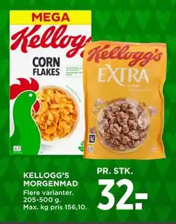 MENY KELLOGG’S MORGENMAD, DKK 32 tilbud