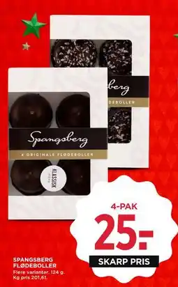 MENY SPANGSBERG FLØDEBOLLER, DKK 25 tilbud