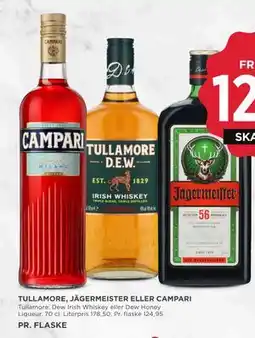 MENY TULLAMORE, JÄGERMEISTER ELLER CAMPARI, DKK 124.95 tilbud