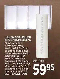 MENY KALENDER- ELLER ADVENTSBLOKLYS, DKK 59.95 tilbud