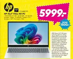 Bilka HP 15,6” FULL HD PC, DKK 5999 tilbud