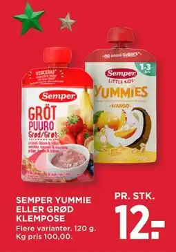 MENY SEMPER YUMMIE ELLER GRØD KLEMPOSE, DKK 12 tilbud