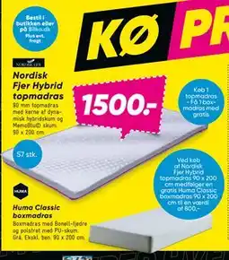 Bilka Nordisk Fjer Hybrid topmadras, DKK 1500 tilbud
