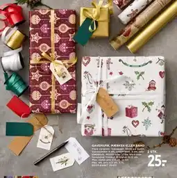 MENY GAVEPAPIR, MÆRKER ELLER BÅND, DKK 25 tilbud